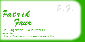 patrik faur business card